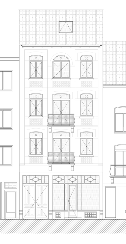 Plan van architect voor woning in Gent
